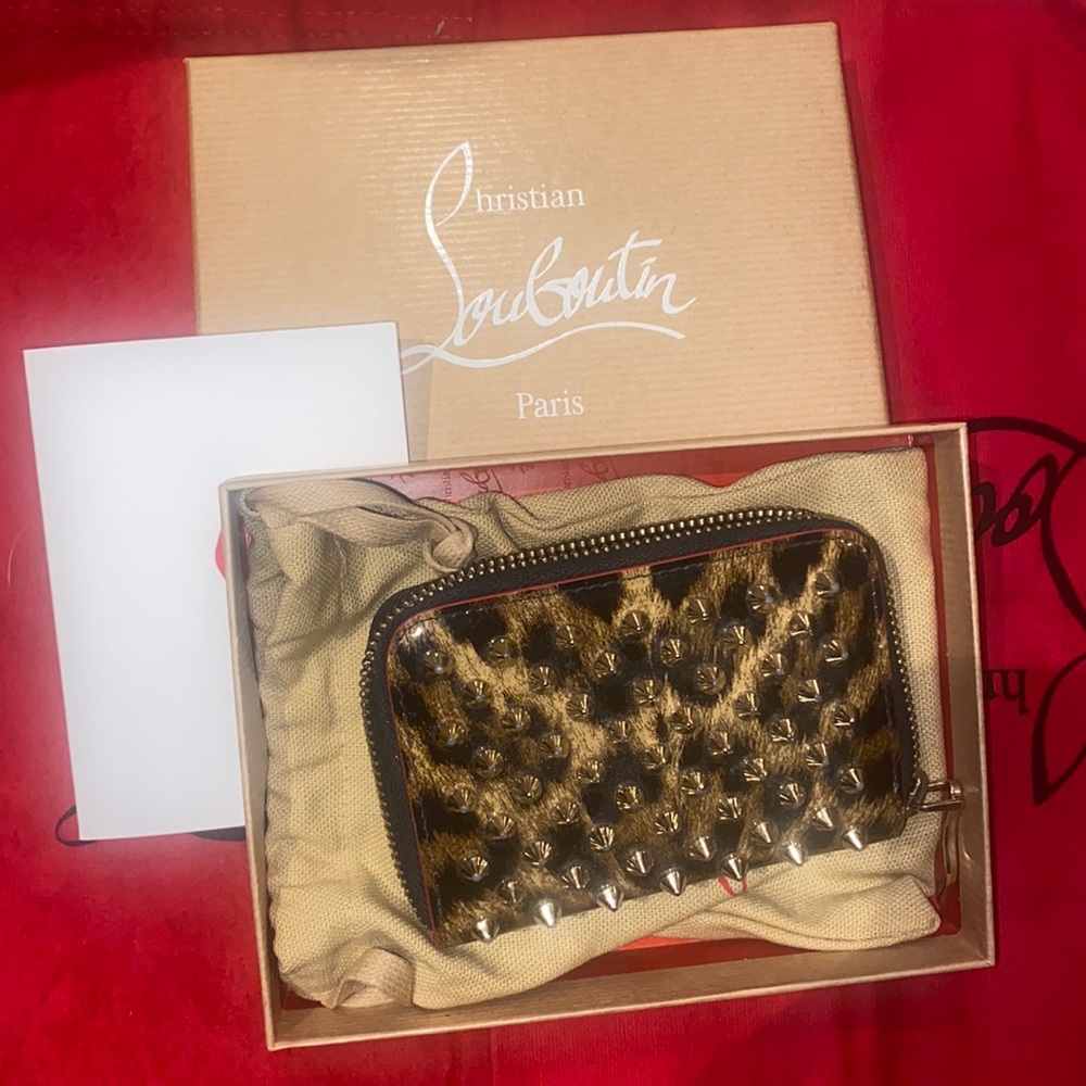 COPY - Christian louboutin patient leather animal print wallet